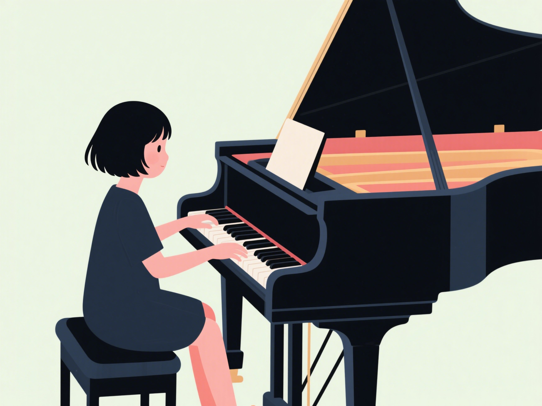 钢琴插画
